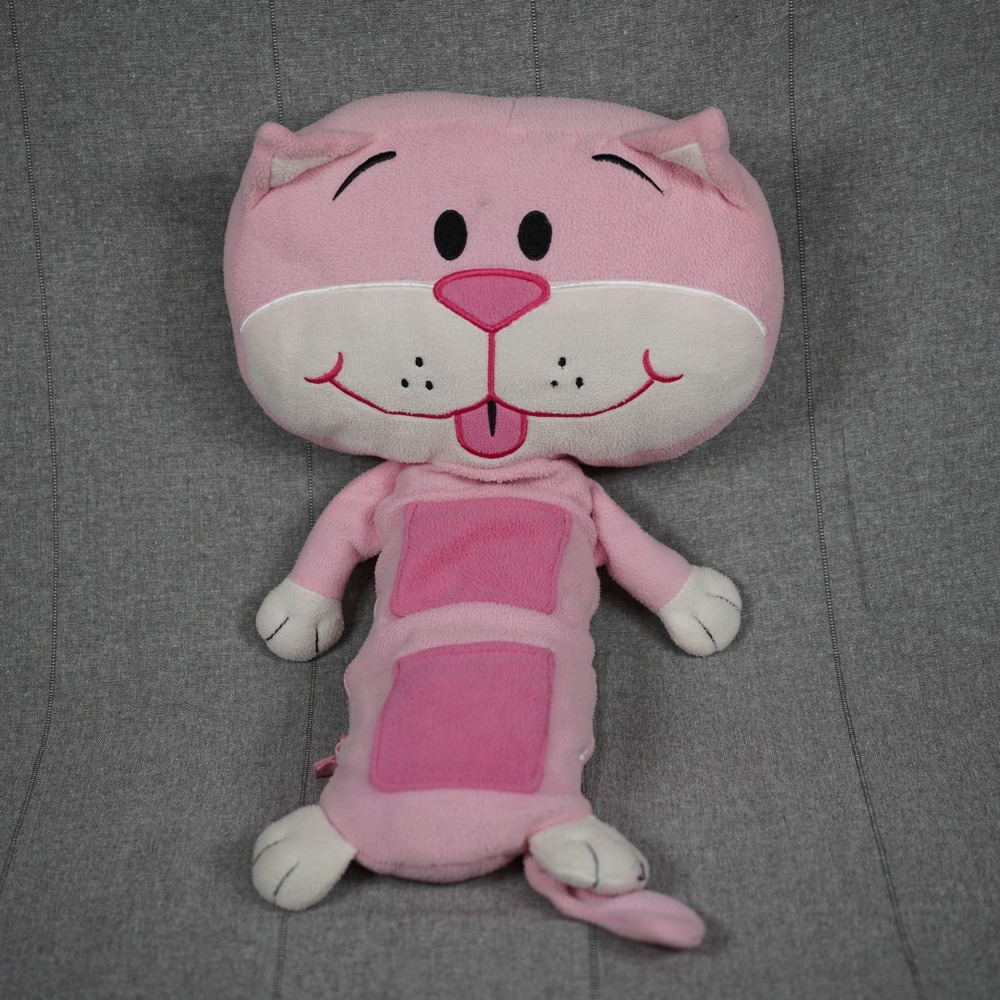Seat Pets Pink Cat Plush Seat Belt Travel Pillow Kids Car Accessory Storage